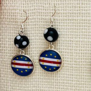 Cape Verde flag Contadiodju earrings made by EvileyebyMaria